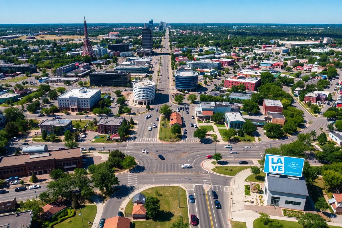 Aerial view of Celina, Texas where Speedy Car Logistics McKinney arranges vehicle transport
